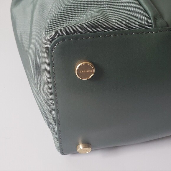 Skagen Handbag Lisabet Tote Agave Green Nylon Leather Zipper NEW - Picture 8 of 16